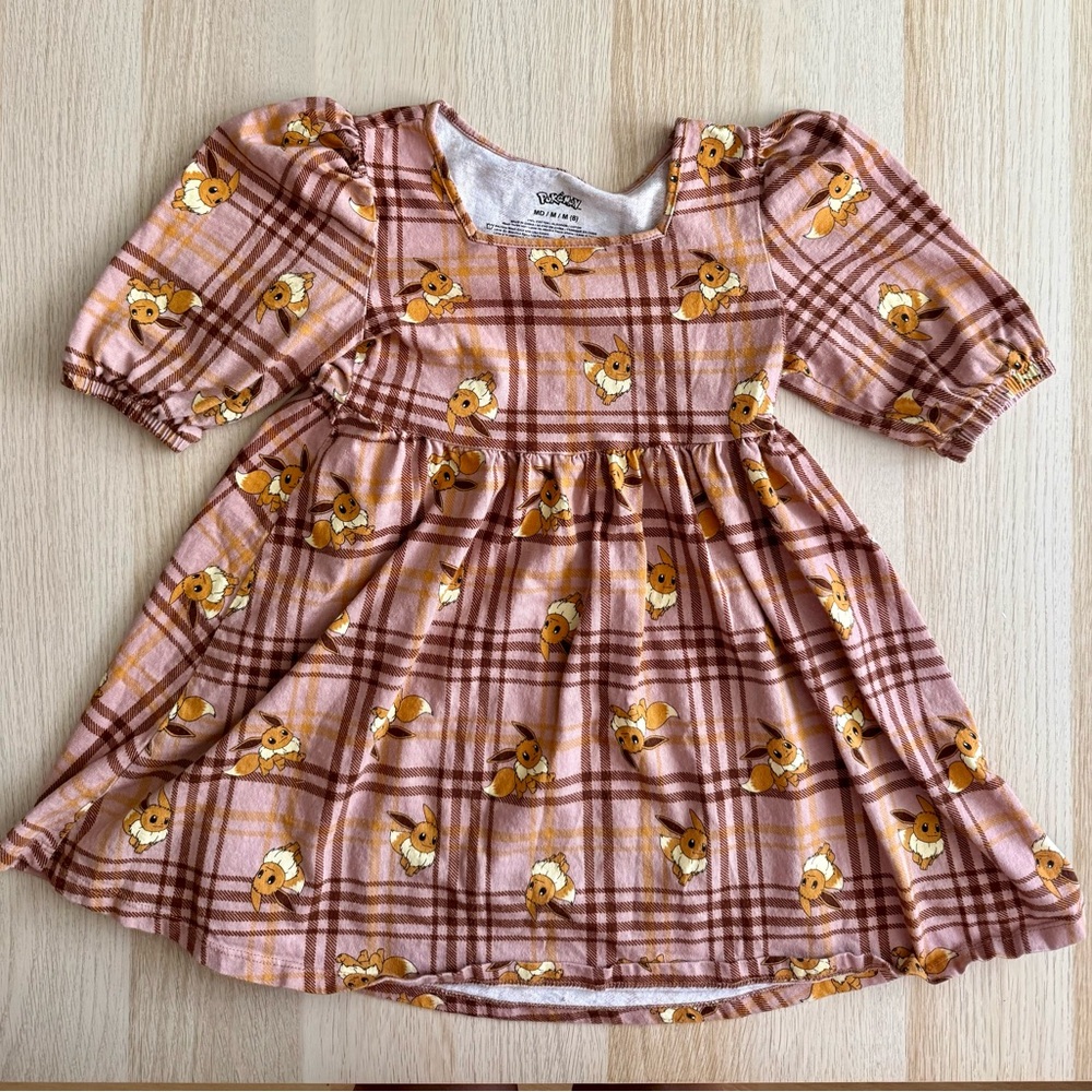 Adorable Girls Pokémon Plaid Dress